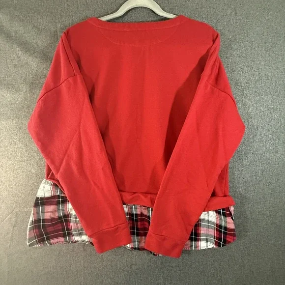 Izod Women's Red Long Sleeves & Flannel Bottom Layer Warm Sz XXL EUC - Picture 2 of 3
